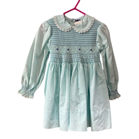 Nannette Girls Size 3T Blue Smocked Lace Ruffle Floral Dress - Picture 1 of 7
